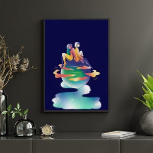 Celestial Moon & Star Women afdrukbare kunst (set van 4) – sterrenbeeld wanddecoratie – Instant download digitale Galaxy Print