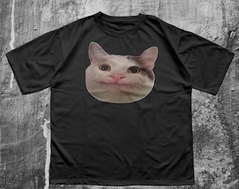 Funny Cat Face Meme Shirt Cute Derpy Cat Graphic Tee Viral Internet Cat Aesthetic Unisex T Shirt Gift