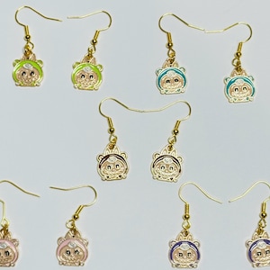 Labubu Enamel Earrings: Hypoallergenic.