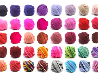 50g / 100g Merino Wool Roving Top Felting Dreads Needle Spinning 40 Colours Available