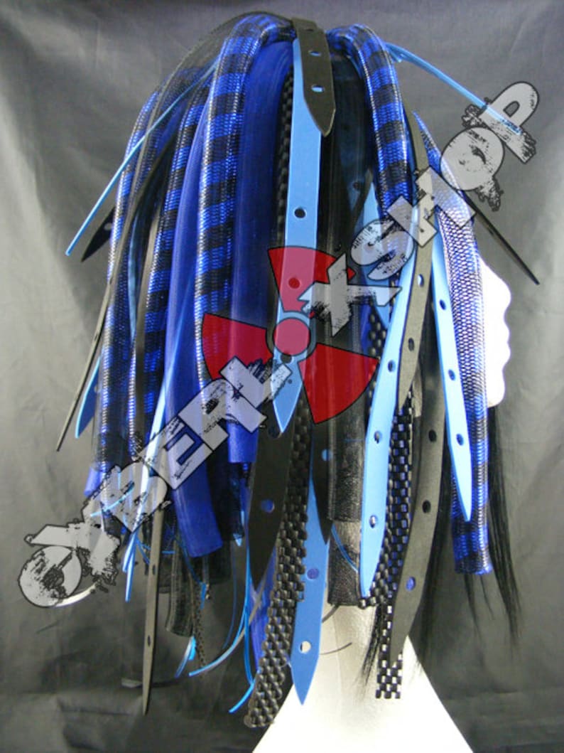 Cyberlox Dread Goth Blue Black BlueWeb Hair Falls image 1