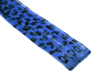 Clip-In 12" Hair Extensions Royal Blue Leopard Print Emo Scene Extension Rave