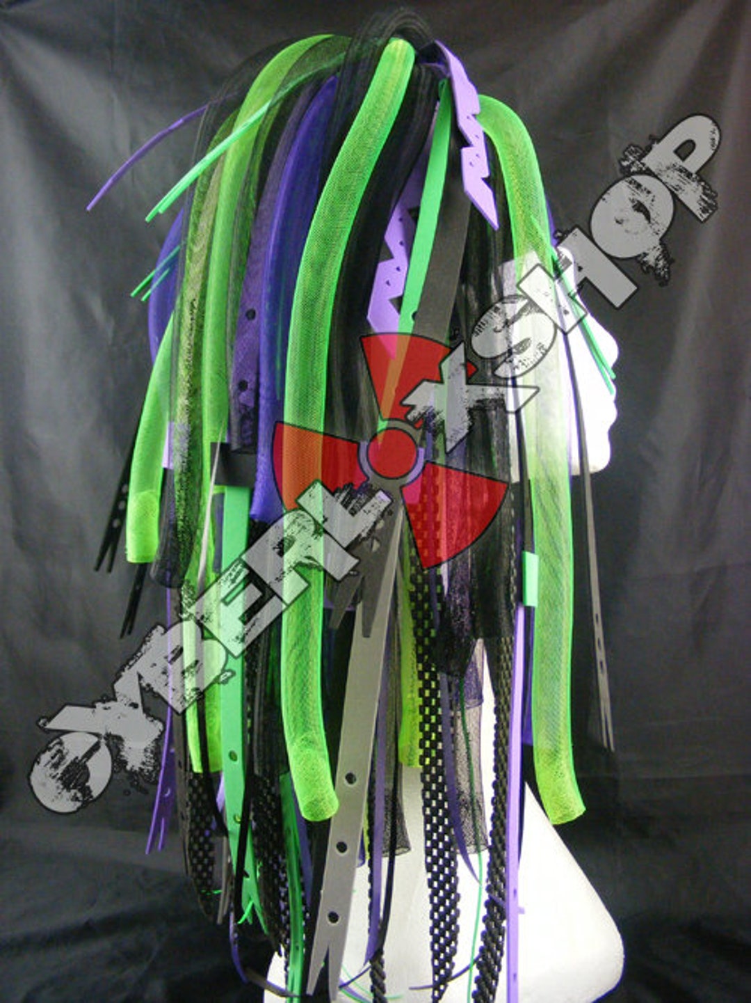 Cyberlox Dread Goth Purple Neon Green Mega Mutant Hair Falls - Etsy