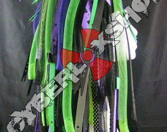 Cyberlox Dread Goth Purple Neon Green Mega Mutant Hair Falls