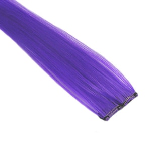 Clip-In 12&quot; Hair Extensions Neon Purple Emo Scene Extension Goth Punk Rave Party