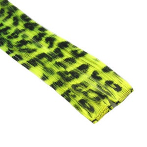 Clip-In 12&quot; Hair Extensions Neon Yellow Leopard Print Emo Scene Extension Rave