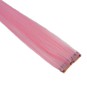 Clip-In 12" Hair Extensions Light Baby Pink Emo Scene Goth Punk Rave Funky