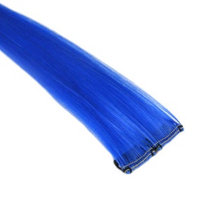 Clip-In 12&quot; Hair Extensions Neon Blue Emo Scene Extension Goth Punk Rave Party