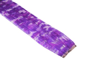 Clip-In 12" Hair Extensions Neon Purple Camouflage Camo Print Emo Scene Extension Rave