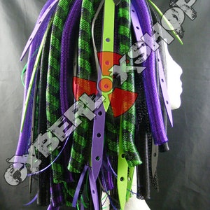 Cyberlox Dread Goth Purple Green DuoWeb Hair Falls