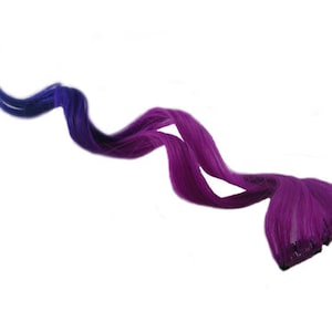 Clip-In 12&quot; Hair Extensions Curly Pink Blue Ombre Transitional Emo Scene Extension Goth Punk Rave Party