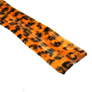 Clip-In 12" Hair Extensions Orange Leopard Print Emo Scene Extension Rave