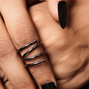 Adjustable Splint V ring EDS - sterling silver swan splint ring - RA Rheumatoid Arthritis Ring - pip/dip/ip joint -Arthritis Rings
