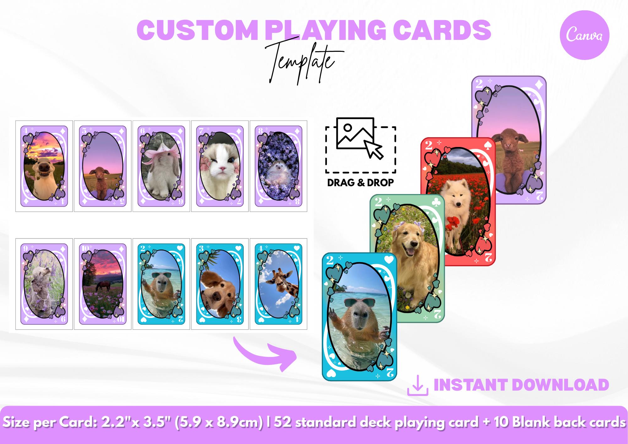 Aesthetic Custom Card Template | Editable Canva File | Customizable Playing Cards With Photos