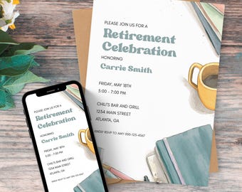 Retirement Party Invitation | Retirement Party Digital Download | Invitation Template | Retirement Celebration Invitation for Women| R21
