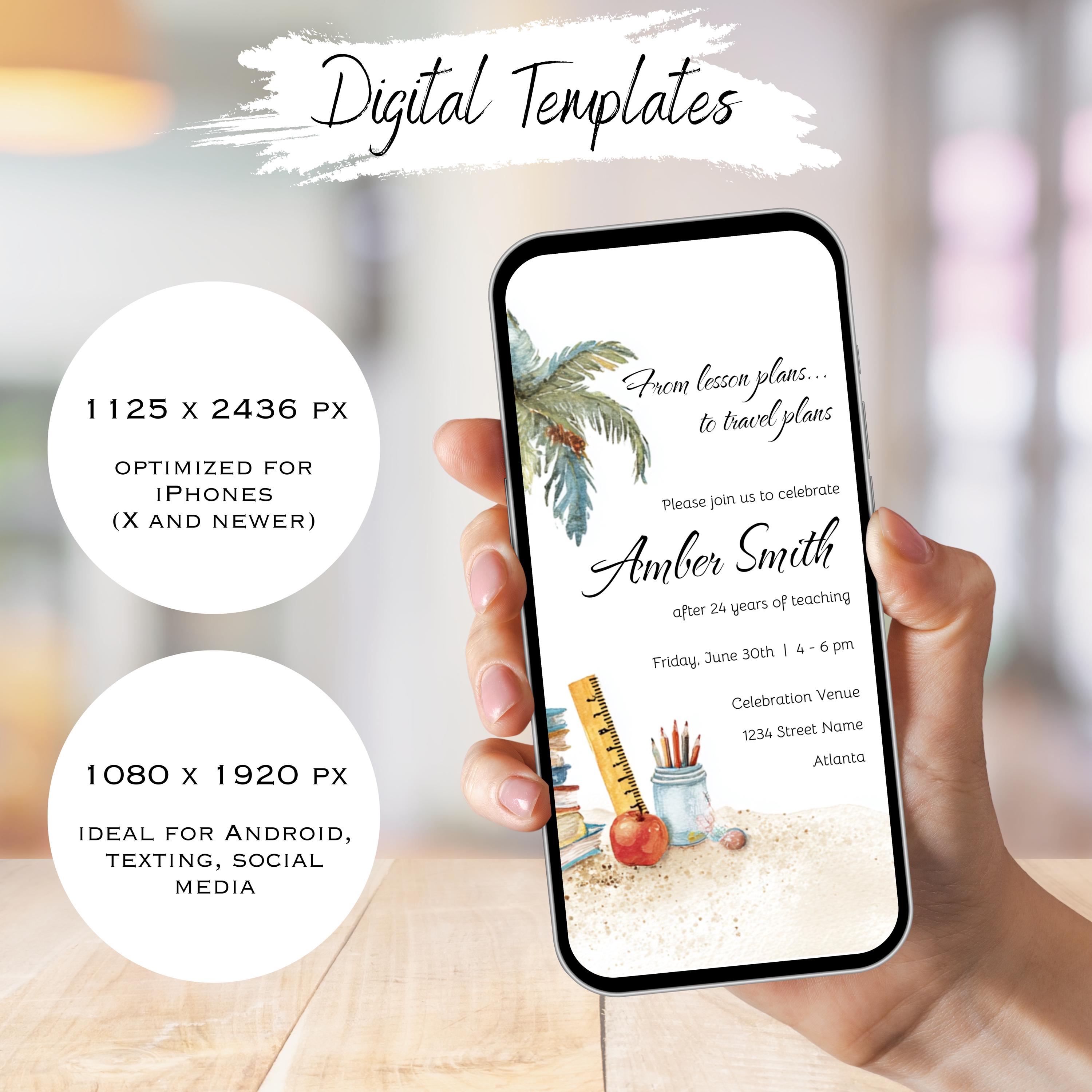 Lesson Invitation Teacher Retirement Invitation | From Lesson Plans to Travel Plans ...