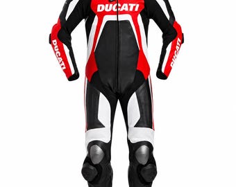 Traje de cuero para motociclistas Ducati Corse: protección homologada CE.