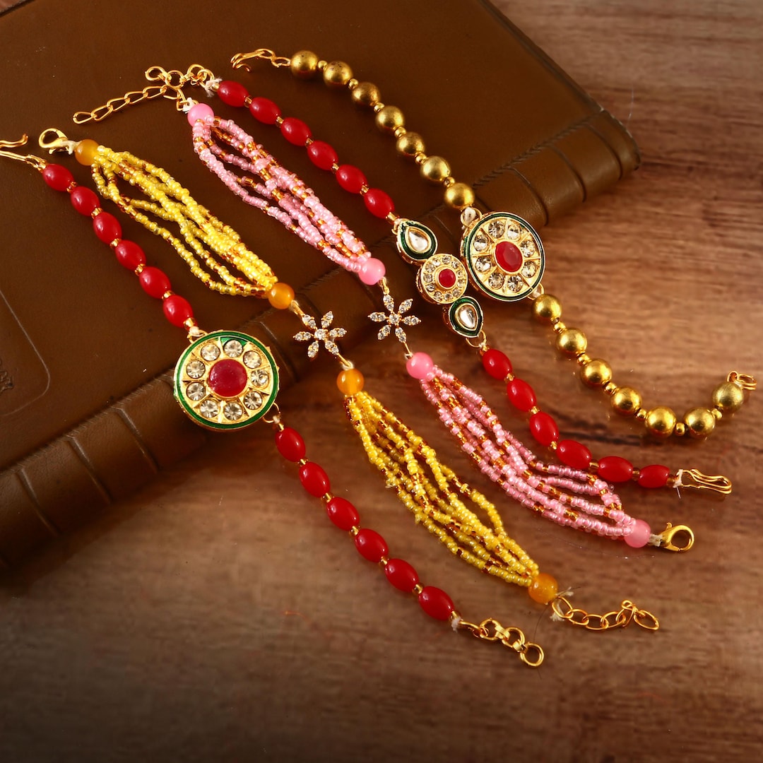 Traditional Indian Rakhi Set – Designer Raksha Bandhan Rakhis for ...