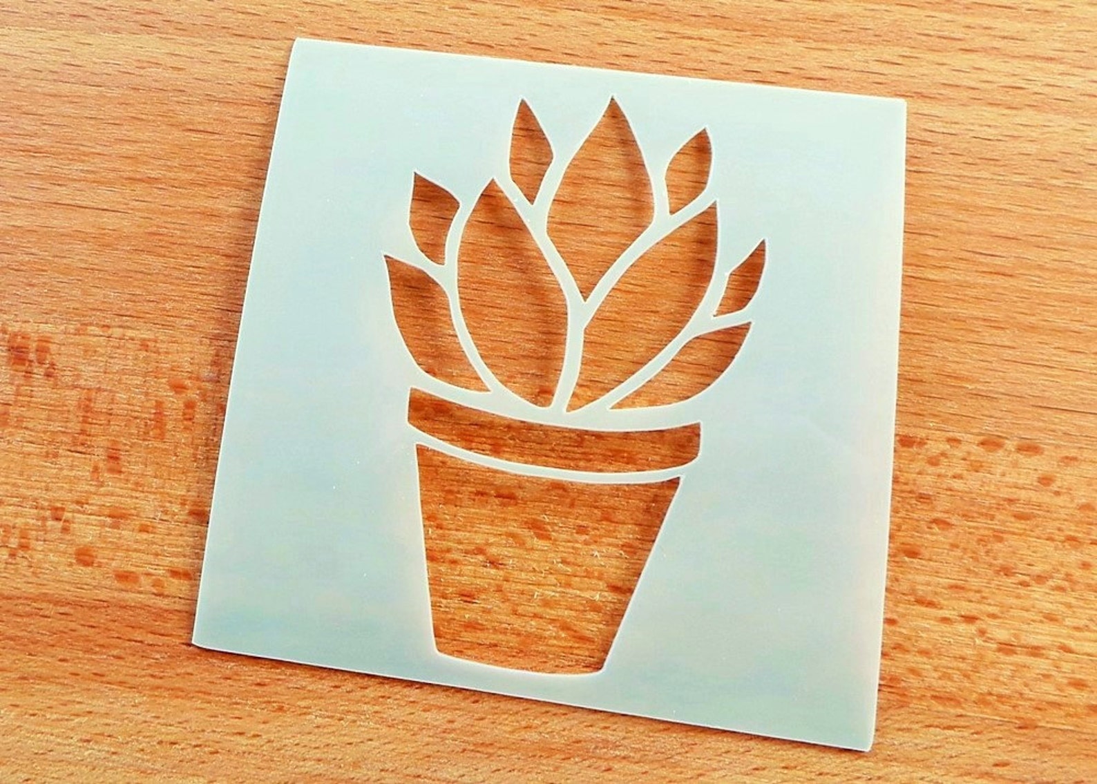 Pot Plant Stencil Mini Stencil 3 Square Succulent Etsy