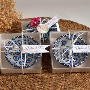 Handmade Ceramic  Evil Eye Wedding Favors- Wedding Favors For Guests İn Bulk- Baby Shower Favors - Baptism Favors - Quinceanera Favors