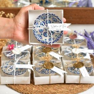 Evil Eye Wedding Favors- Evil Eye Ceramic Bowl - Baby Shower Favors - Baptism Favors- Wedding Favors For Guests İn Bulk - Quinceanera Favors