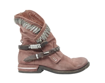 A.S.98 Tial Foglie Biker Avant Garde Y2K Boots Vintage