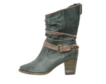 Mustang 00S Y2K Avant Garde Biker Laced Boots Vintage