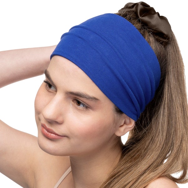 Cotton Headbands 3" & 5" Wide Medium Large X-Large Men Women Yoga Fitness Breathable Comfortable Sports Fashion USA Made