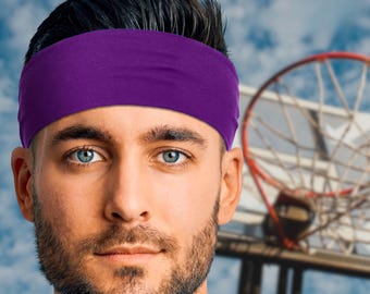 Men&#39;s Headbands Cotton Sweatbands Medium Large X-Large Sports Fitness Yoga 3&quot; & 5&quot; Wide Breathable Comfortable Made in the USA