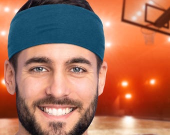 Men&#39;s Headbands Cotton Sweatbands Medium Large X-Large Sports Fitness Yoga 3&quot; & 5&quot; Wide Breathable Comfortable Made in the USA