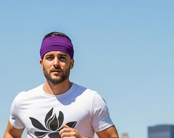 Men's Cotton Headband: USA Made Sports Sweatband, Yoga Fitness