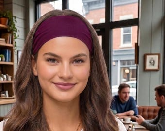 Cotton Jersey Knit Headband: USA Made, Sports, Yoga, Fashion
