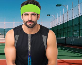 Men&#39;s Cotton  Sweatbands Headbands Tennis Sports Yoga Medium Large X-Large  3&quot; & 5&quot; Wide Breathable Comfortable Made in the USA