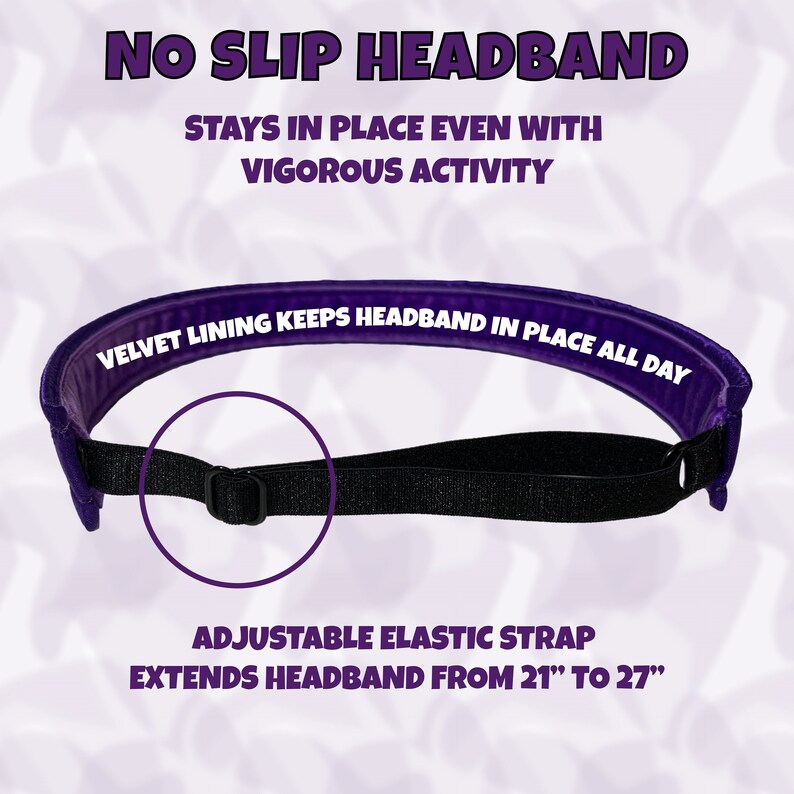 Raw Silk N0-SLIP Fashion Headband Velvet Lined Adjustable Made in the USA Light Purple