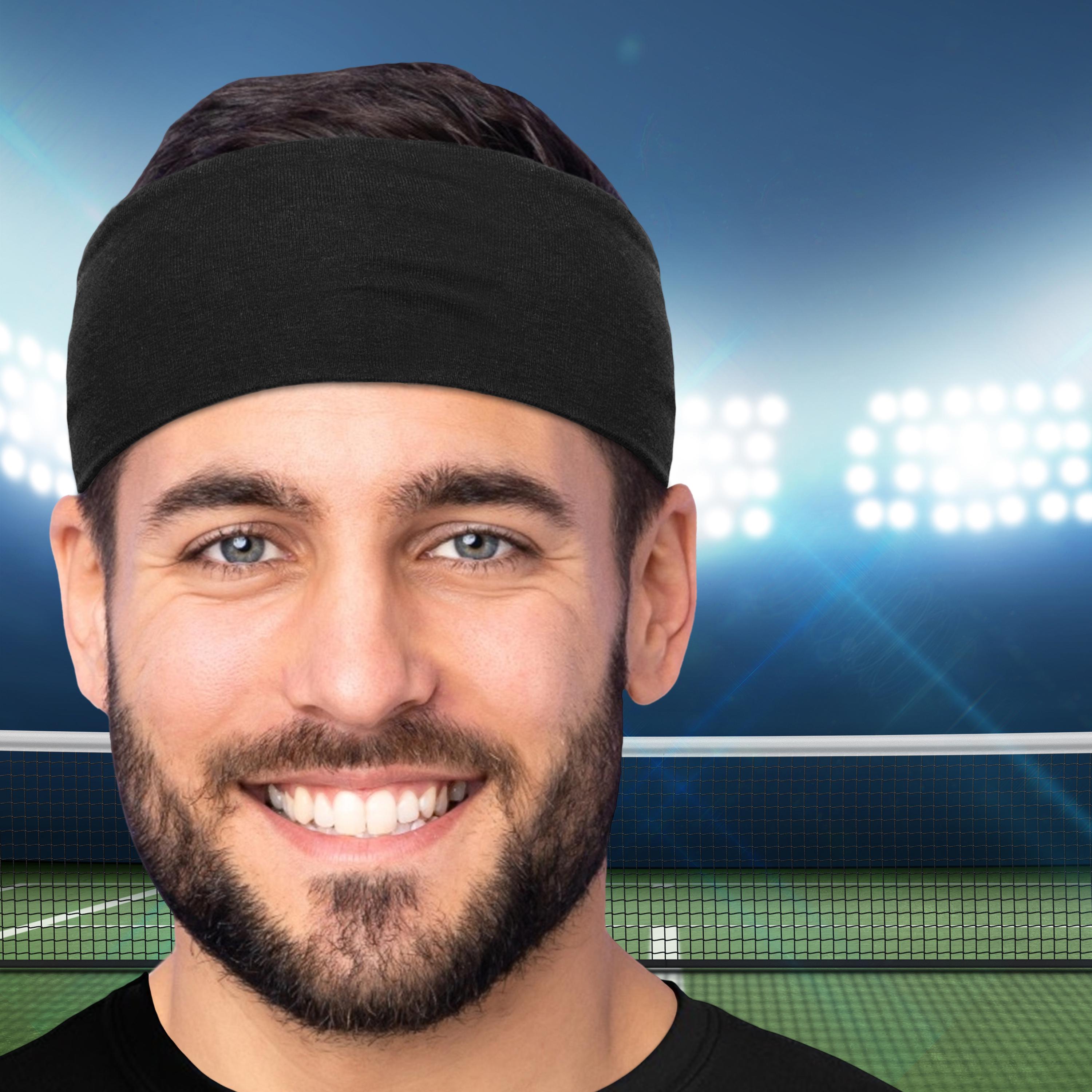 Men's Headband 3" Wide Cotton Sweatband Medium Large X-Large Sports Fitness Yoga Made in the USA