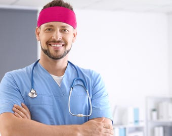 Men's Cotton Headband: USA Made Sweatband for Medical, Nurses, Sports
