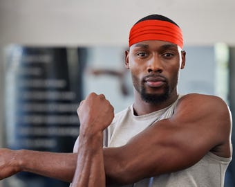 Men&#39;s Cotton Headbands Sweatbands Strength Training Sports Yoga Medium Large X-Large  3&quot; & 5&quot; Wide Breathable Comfortable Made in the USA