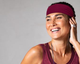 Cotton Headband: USA Made Sports Sweatband for Women - Yoga Fitness