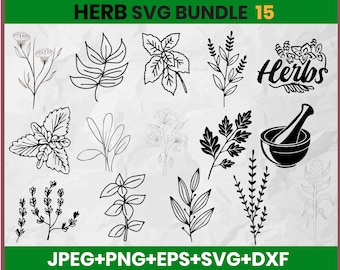 Paquete SVG de plantas: diseños de jardín, hierbas y plantas de interior (descarga digital)