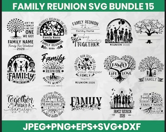 Paquete SVG de Reunión Familiar: Árbol del Amor, Camisetas, Diseños Personalizados (Descarga Digital)
