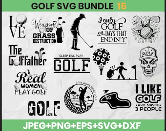 Golf SVG Bundle: Golfing Clipart, Golfer Quotes (Instant Download)