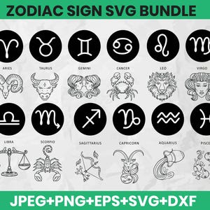 Sterrenbeeld SVG-bundel, astrologie gesneden bestanden (digitale download)