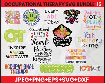 Occupational Therapy SVG Bundle, OT Therapist Designs (Digital Download)
