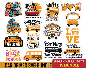 School Bus Driver SVG Bundle: Back to School Cricut Files (Digital Download)