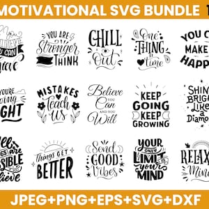 Boho Inspirational Svg Png Bundle, Motivational Quotes Svg, Positive Affirmations Svg, Kindness Svg, Boho Christian Quotes PNG SVG Bundle,