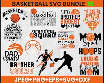 Pacchetto SVG di basket: nome personalizzato della squadra, design della mamma (download digitale)
