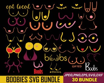 Funny Boobie SVG Bundle: Cheeky Breast Pattern Graphics (Digital Download)