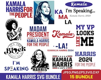 Kamala Harris SVG Bundle, Vice President, Black History (Digital Files)