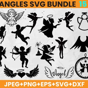 Angels Bundle Svg, Christmas Angels Svg,Angels Clipart,Angel outline, Angels Cut Files For Cricut, Angel png svg eps dxf,Angels Vector