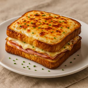 Ricetta Croque Monsieur in PDF – Panino gourmet francese con prosciutto e formaggio – Ricetta digitale da scaricare con salsa besciamella – Ricetta virale per il brunch